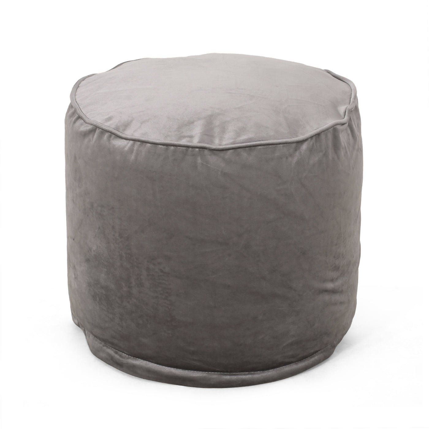 Pewter Gray Velvet Floor Cushion Pouf Ottoman 16x16