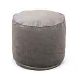 Pewter Gray Velvet Floor Cushion Pouf Ottoman 16x16