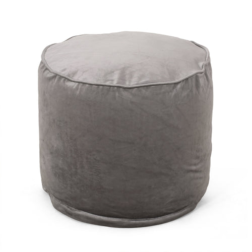 Pewter Gray Velvet Floor Cushion Pouf Ottoman 16x16