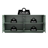 Sideboard Buffet Cabinet, 59"Green Accent Cabinet with 4 Doors