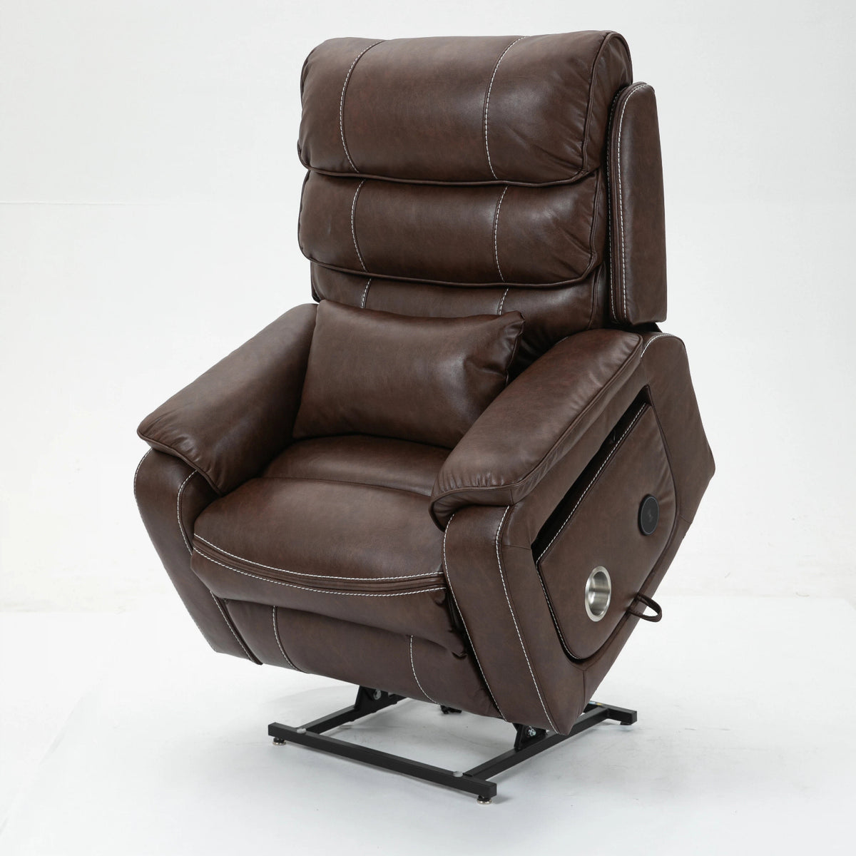 Power Lift Leather Lift Recliner Brown