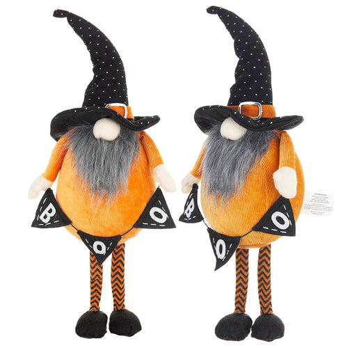 Halloween Gnome Fabric Decoration Set Orange Black 16 Piece