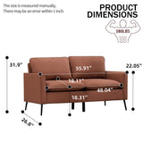 Brown Faux Leather Accent Chair 55.91" x 31.90" x 26.80