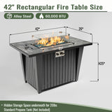 42" Propane Gas Fire Pit Table, 60000 BTU, Marble Top