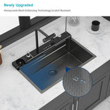 30" Gunmetal Black Kitchen Sink Waterfall Sink