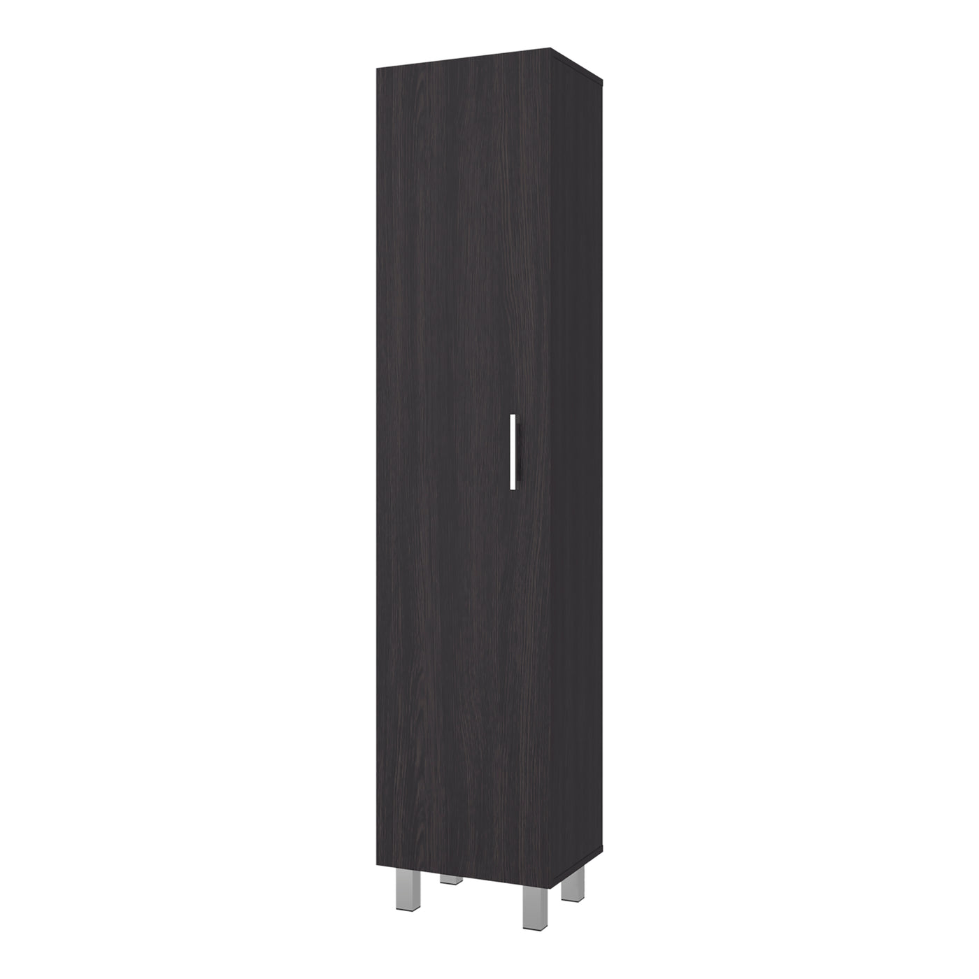Tall Freestanding Storage Cabinet Single Door 4 Shelves