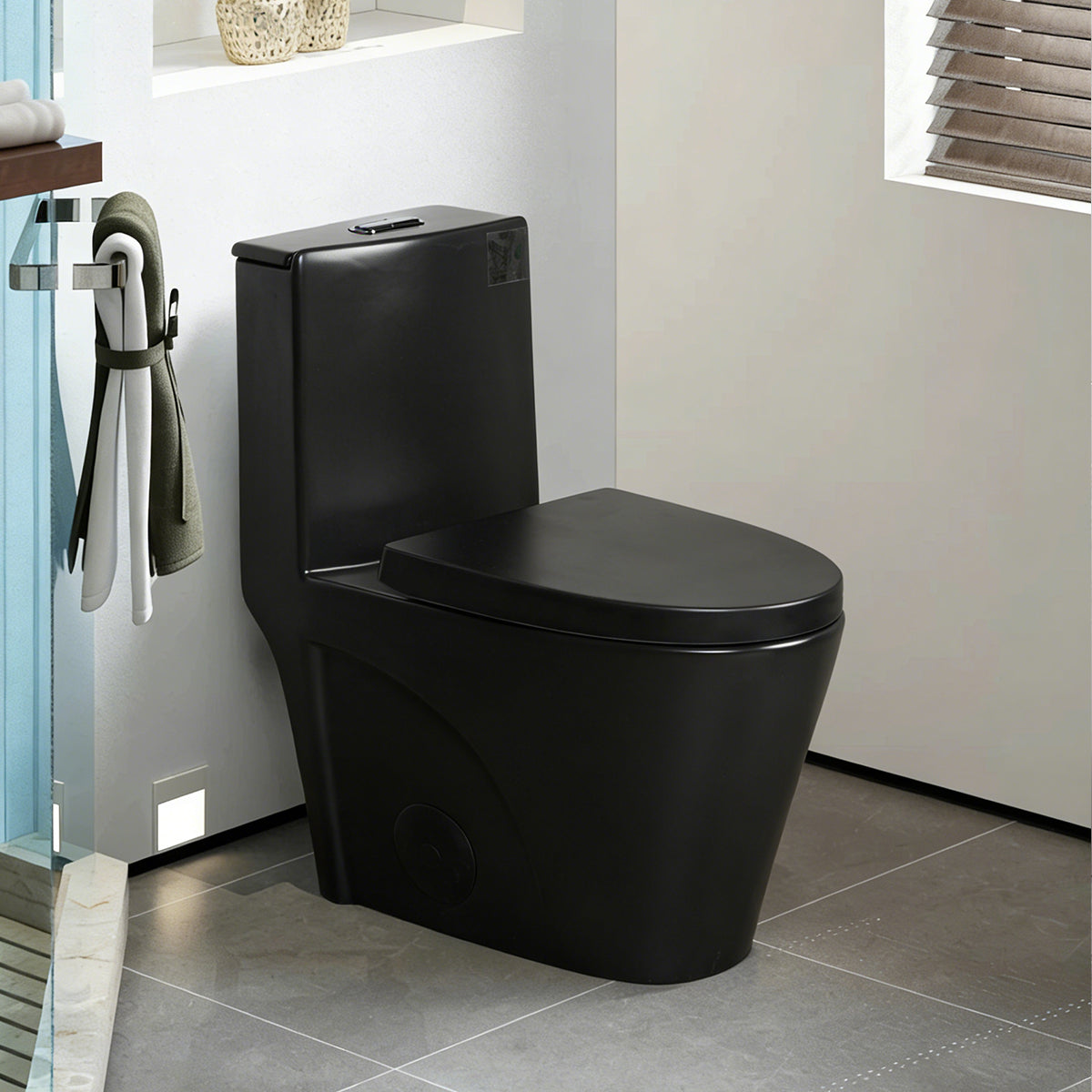 One-Piece Toilet, 1.1/1.60 GPF Water-Efficient Dual-Flush Elongated Comfort