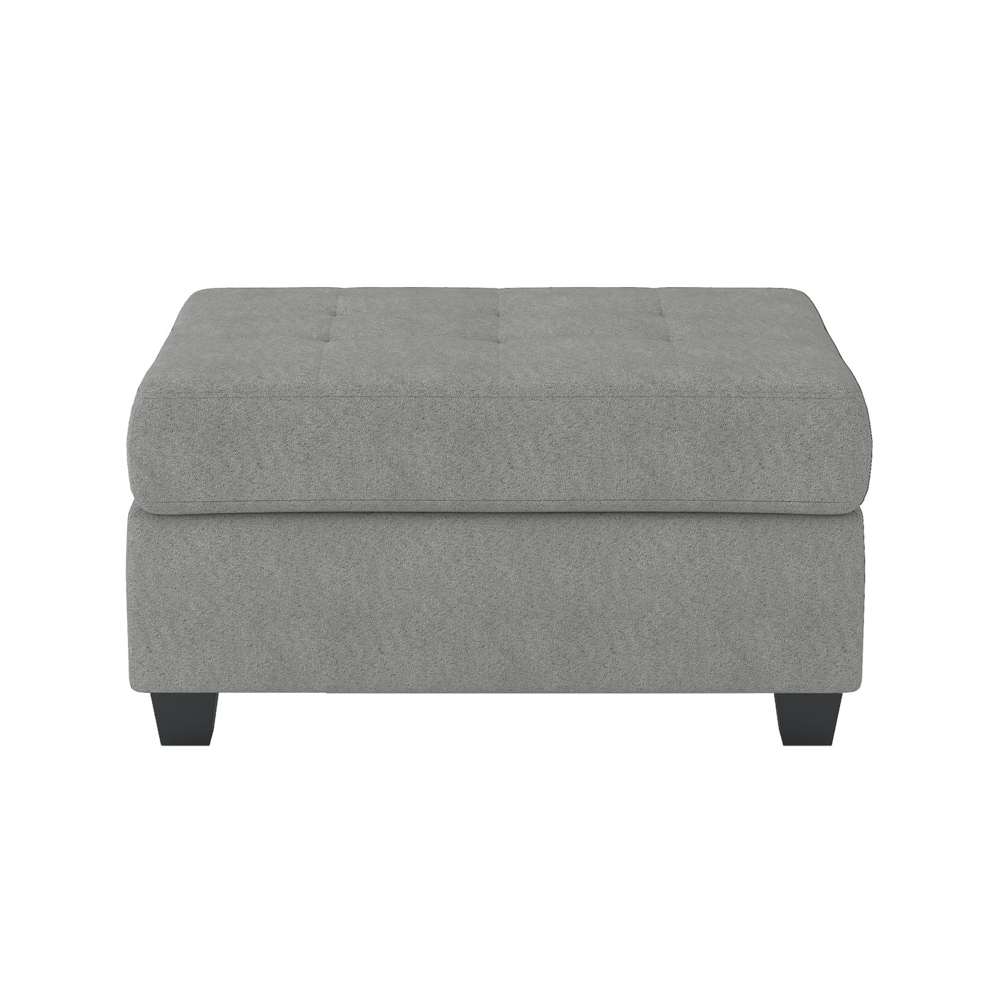 Gray Microfiber Tufted Storage Ottoman