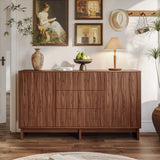 59.1" Buffet Sideboard with 2 Doors and 3 Drawers, Walnut Finish