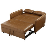 Brown Convertible Sleeper Sofa Bed with USB Ports 51.57