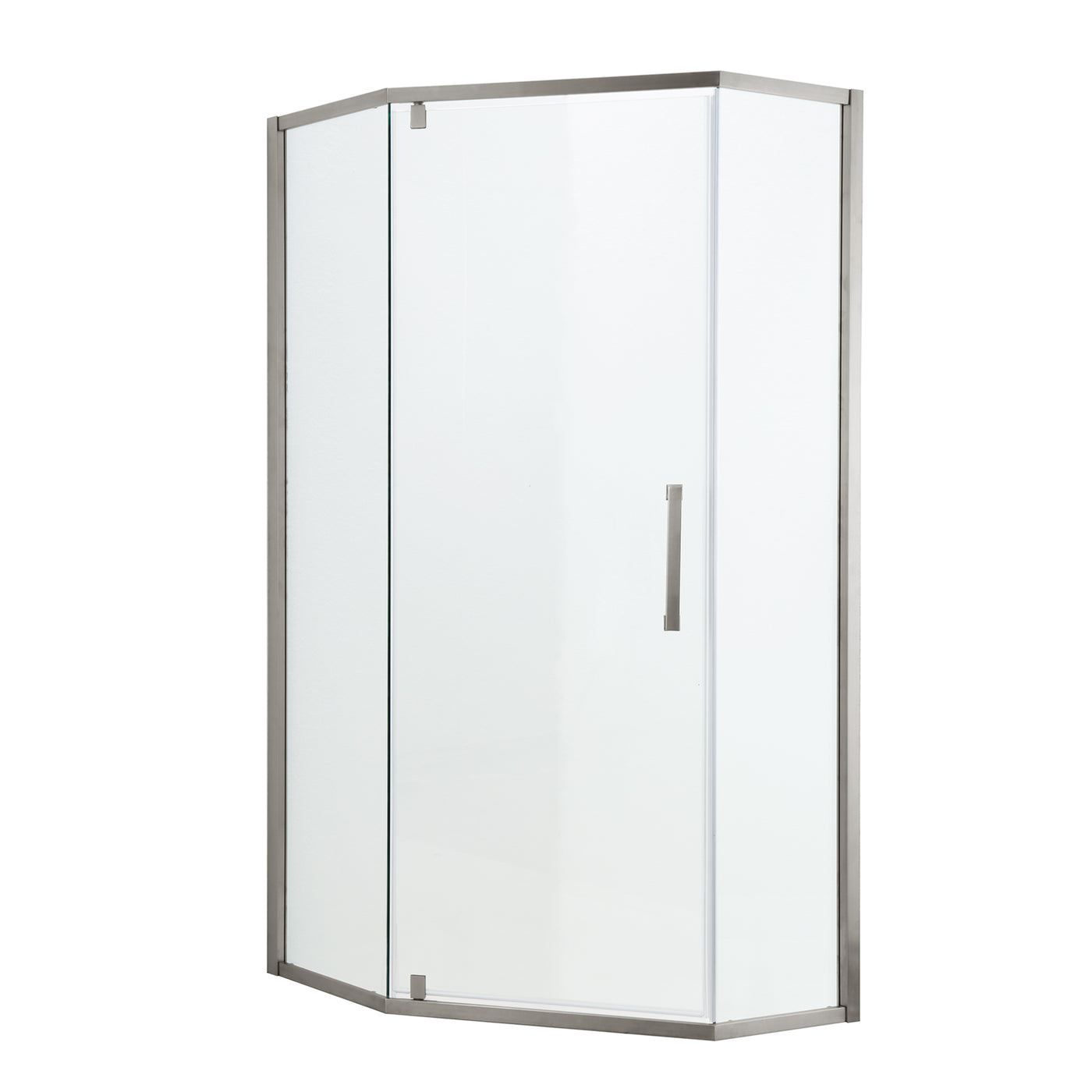 Semi-Frameless Neo-Angle Hinged Shower Door 34x72 8mm Tempered Glass