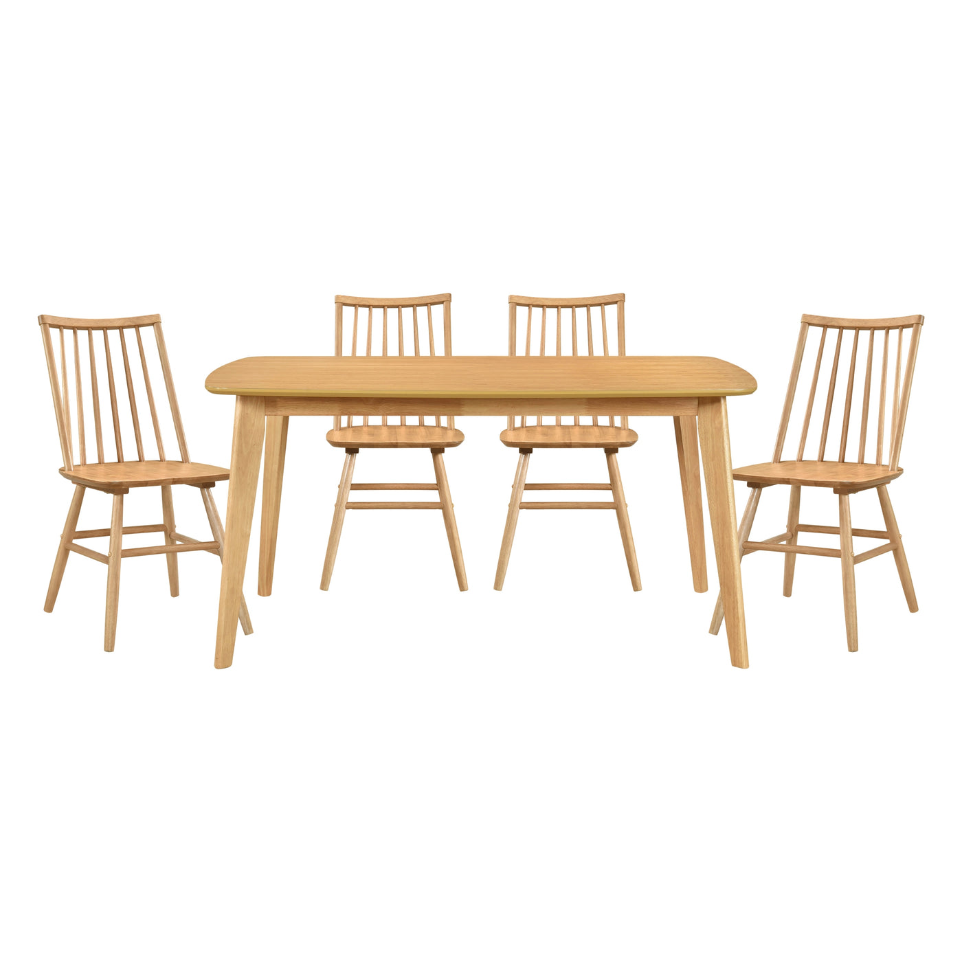 Natural Oak Casual Dining Set Table and 4 Chairs Windsor