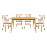 Natural Oak Casual Dining Set Table and 4 Chairs Windsor