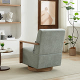 Linen Accent Chair Swivel Pale Green