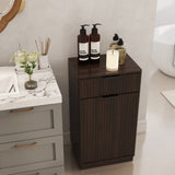Walnut Woodgrain Tilt-Out Trash Can Cabinet Wave Drawer