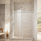 Stainless Steel Frameless Sliding Shower Door 56-60"W x 76"H