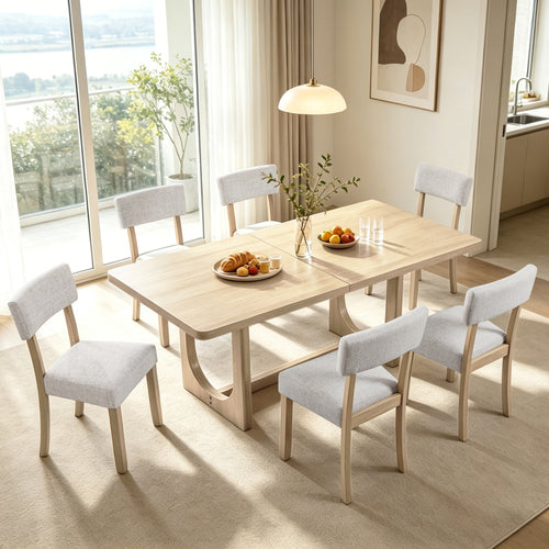 Wood Dining Set Light Oak