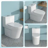 Ceramic One Piece Toilet for Bathroom, 12-inch Rough-In, 1.24/1.43 GPF