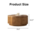 Engineered Wood Coffee Table with Storage Natural