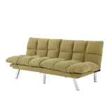 Yellow Foldable 2-Seater Corduroy Sofa Bed