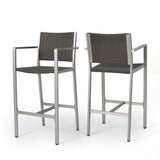 Outdoor Patio Furniture Set of 2 Aluminum Silver/Grey