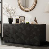 Sideboard Buffet Cabinet, 4 Doors Modern Accent Storage Sideboard