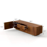 TV Stand Floating Base Spiral Wave Walnut for 60" TVs