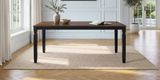 Engineered Wood Dining Table Black/Espresso 63"