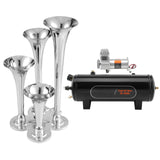 Train Horns Kit, 4 Trumpet Air Horn Kit, 150dB Train Horns for Pickup Trucks