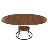 Stone Dining Table Walnut/Black 49"