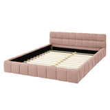 Queen Upholstered Platform Bed Pink