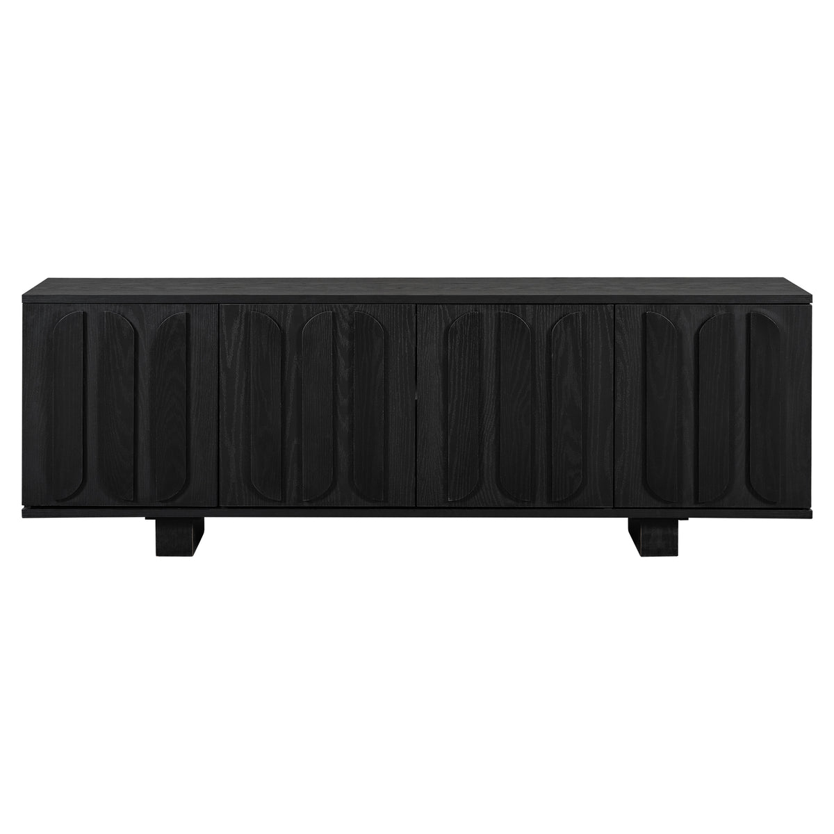 Engineered Wood TV Stand Black 68"