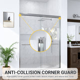 (NEW) 56"-60"W*72" H Semi-Frameless Double Sliding Shower Door