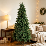 6.5 FT Slim Realistic PE/PVC Hybrid Christmas Tree, 38.18' Artificial Xmas Tree