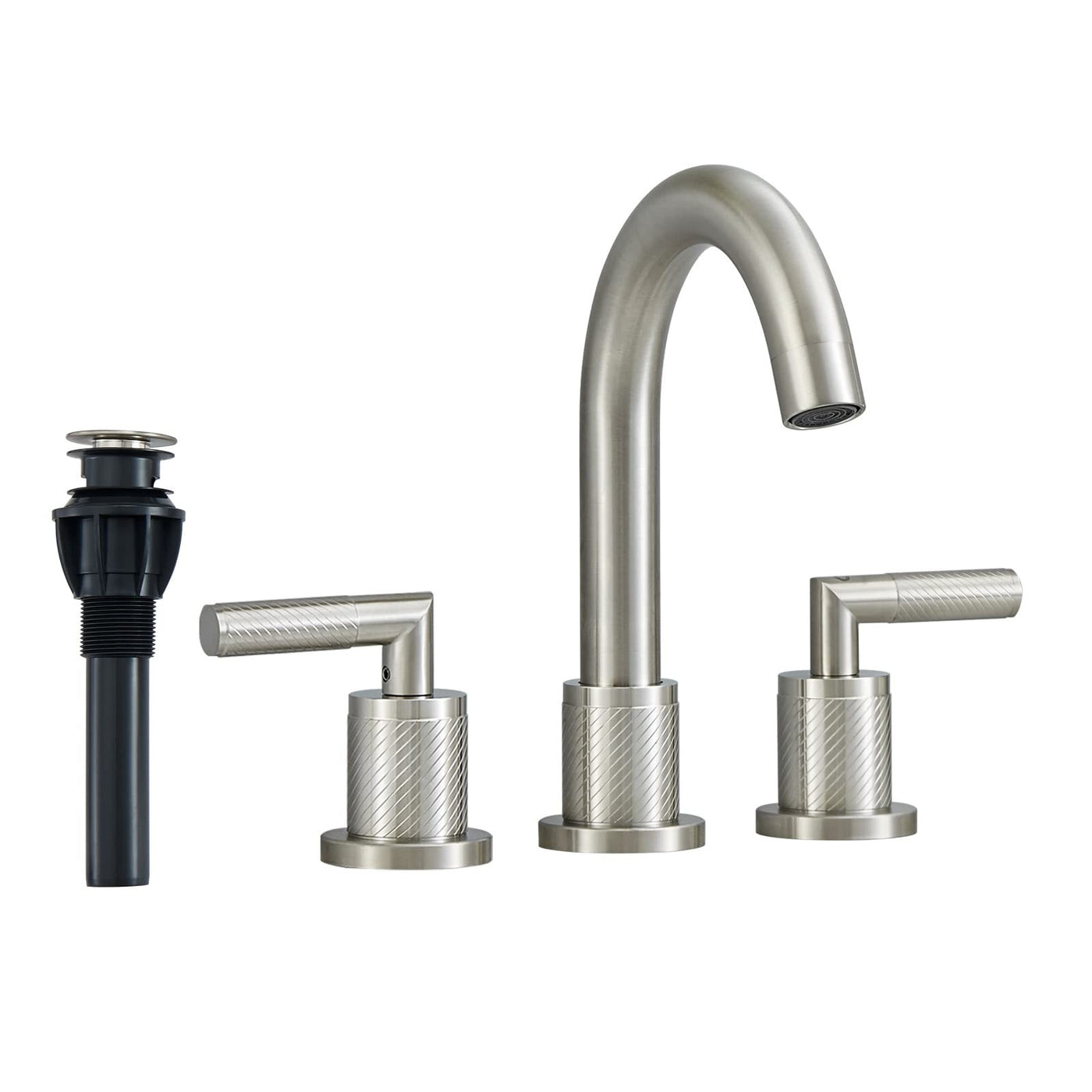 2 Handle Brushed Nickel Widespread Bathroom Sink Faucet 8