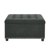 Wood Ottoman Dark Grey