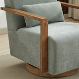 Linen Accent Chair Swivel Pale Green