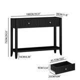 Engineered Wood Console Table with Storage Black