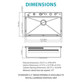30" Gunmetal Black Kitchen Sink Waterfall Sink