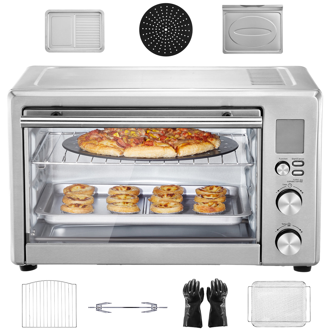 28L Air Fryer Toaster Oven Convection 1800W 2-Tier