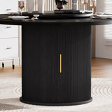 Engineered Wood Dining Table Black 44"
