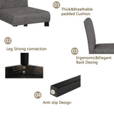 Fabric Dining Set Black/Light Gray
