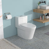 Ceramic One Piece Toilet for Bathroom, 12-inch Rough-In, 1.24/1.43 GPF
