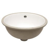 Modern White Ceramic Oval Undermount Bathroom Sink with Overflow Feature, 16.5 x