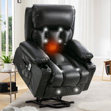Electric Power Lift Chair with Heat and Massage, Black Fleece