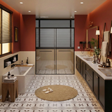 Spacious 60x72 Inch Frameless Shower Door, Aluminum Dual Sliding Glass Door