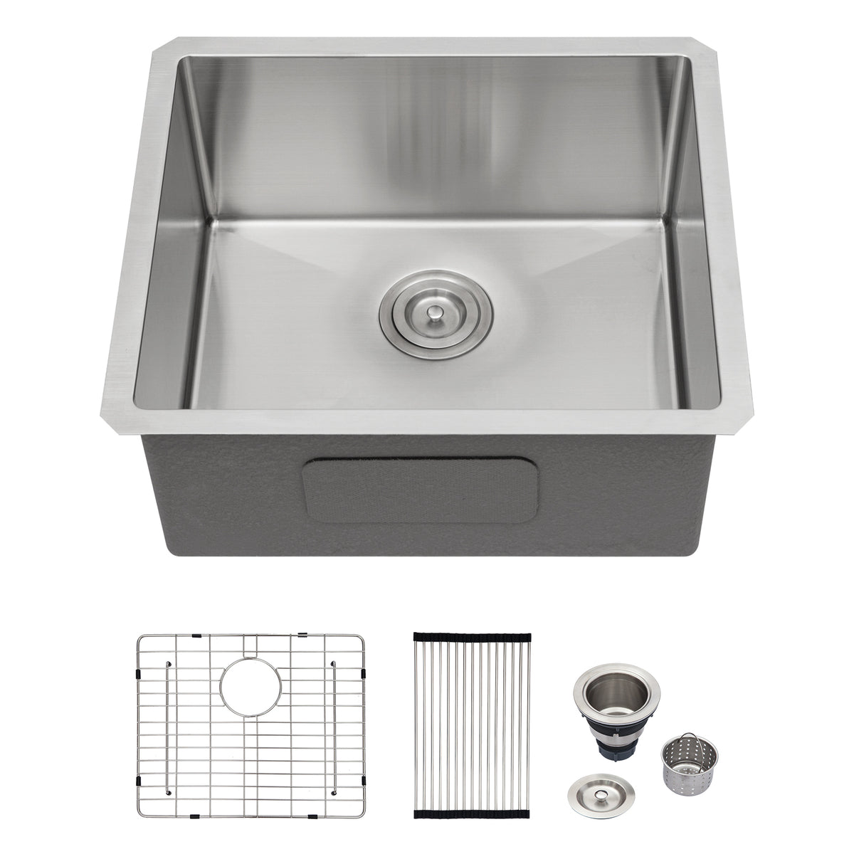 21 Inch Undermount Stainless Steel Kitchen Sink 16 Gauge with 9 Inch Deep Single