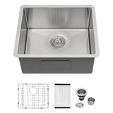 21 Inch Undermount Stainless Steel Kitchen Sink 16 Gauge with 9 Inch Deep Single