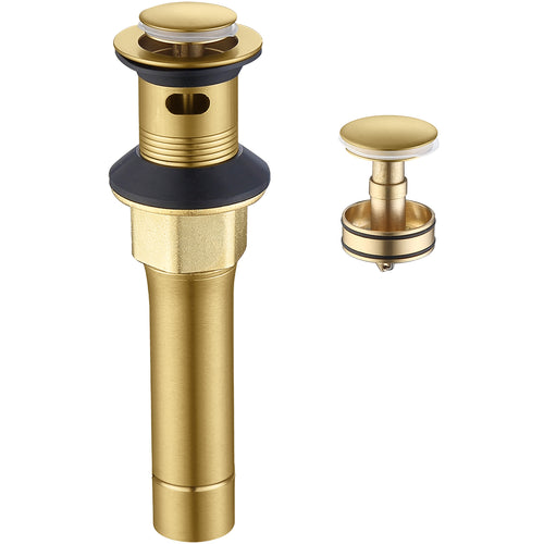 Brushed Gold Bathroom Sink Drain with Strainer Basket