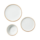 18 Pc White Ceramic Dinnerware Set Service for 6